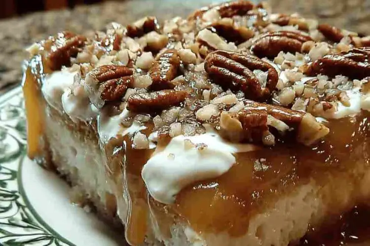 Pecan Praline Poke Cake