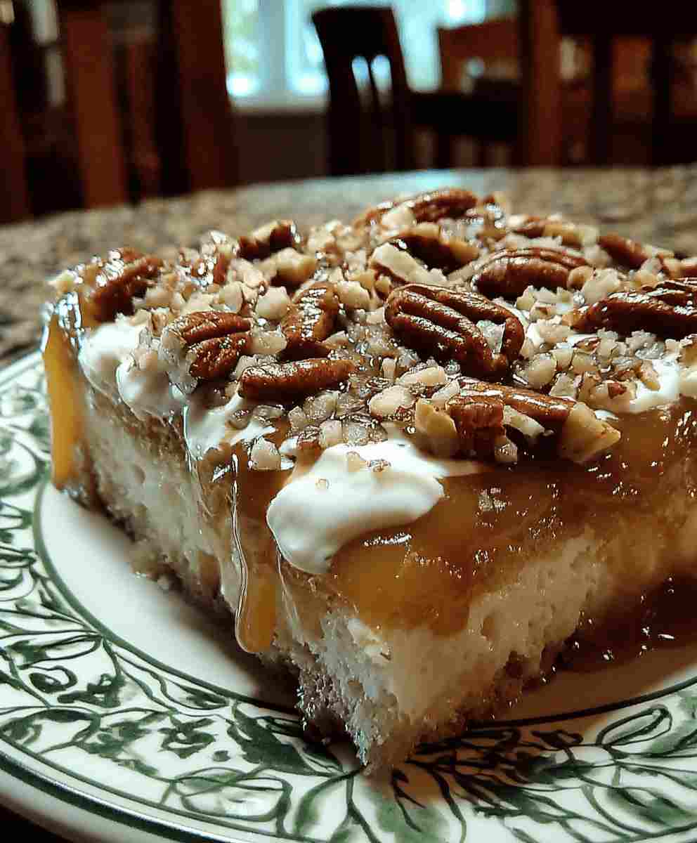 Pecan Praline Poke Cake