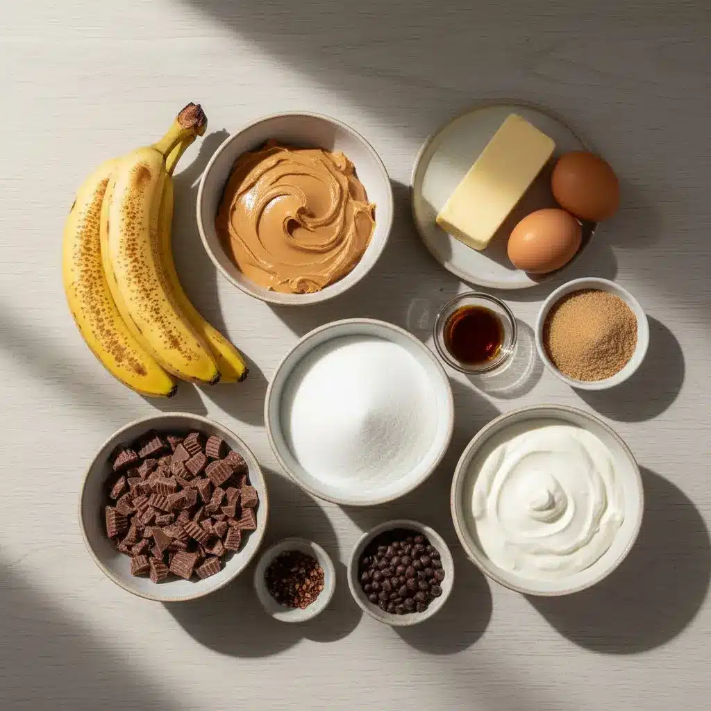 Reese’s Peanut Butter Cup Banana Bread ingredients