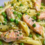 Salmon & Pea Pasta with Creamy Lemon Sauce