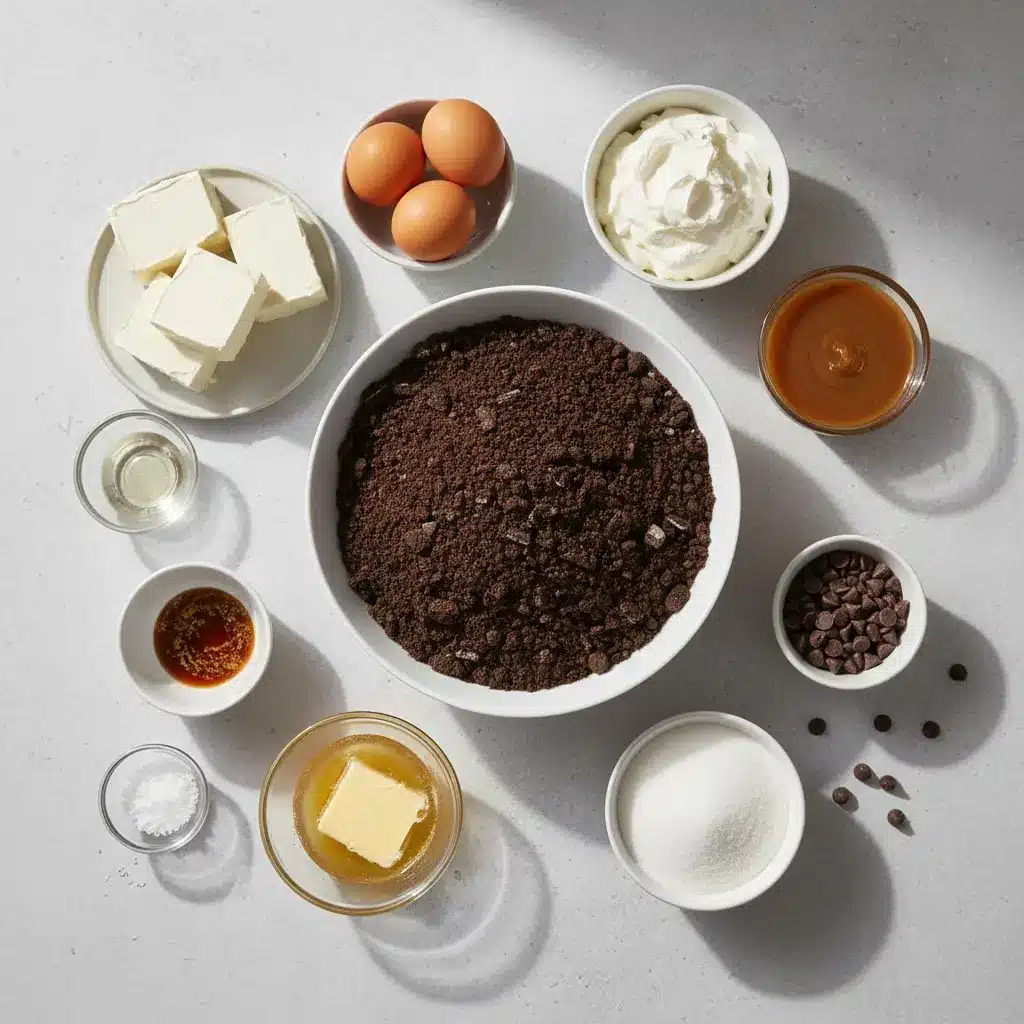 Salted Caramel Chocolate Chip Cheesecake ingredients