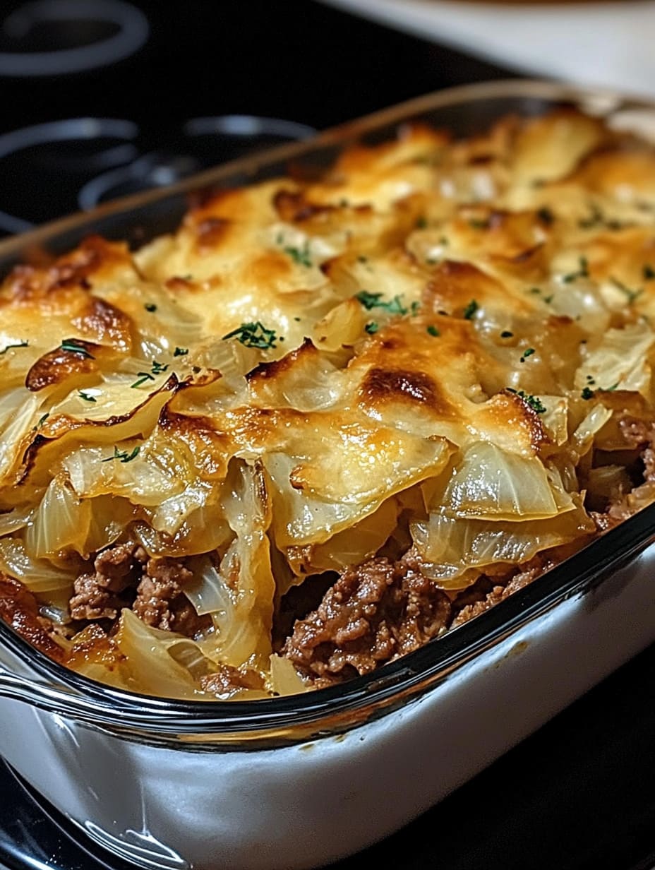 Savory Cabbage Beef Bake