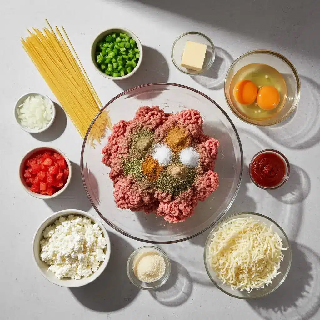 Spaghetti Pie Recipe ingredients