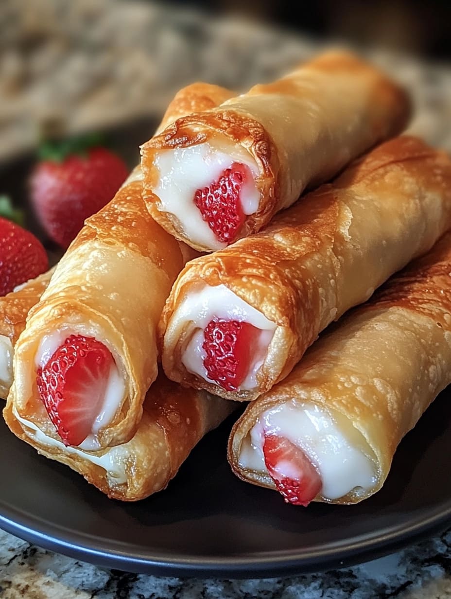 Strawberry Cheesecake Egg Rolls