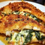 Stuffed Catfish with Cheese, Spinach, and Shrimp