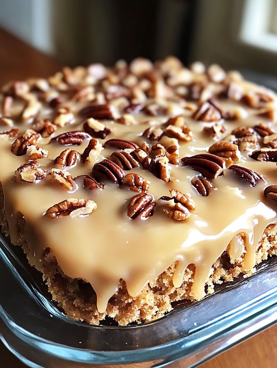  Butter Pecan Praline Poke Cake