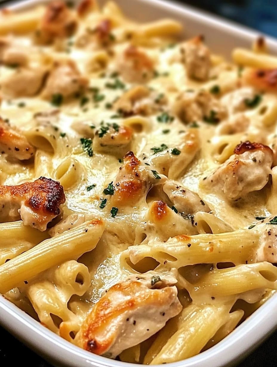 Baked Creamy Chicken Italian Pasta