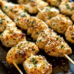 Baked Garlic Parmesan Chicken Skewers