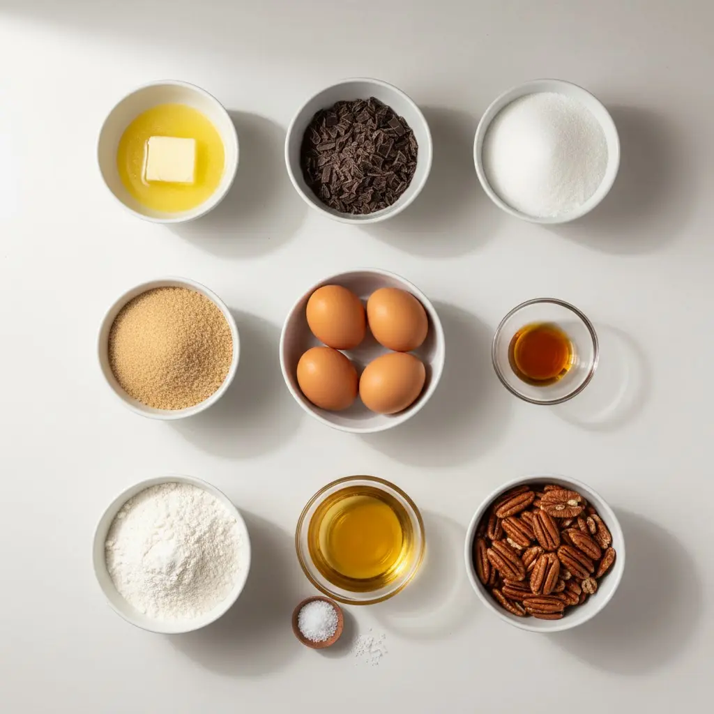 Brownie Pecan Pie ingredients