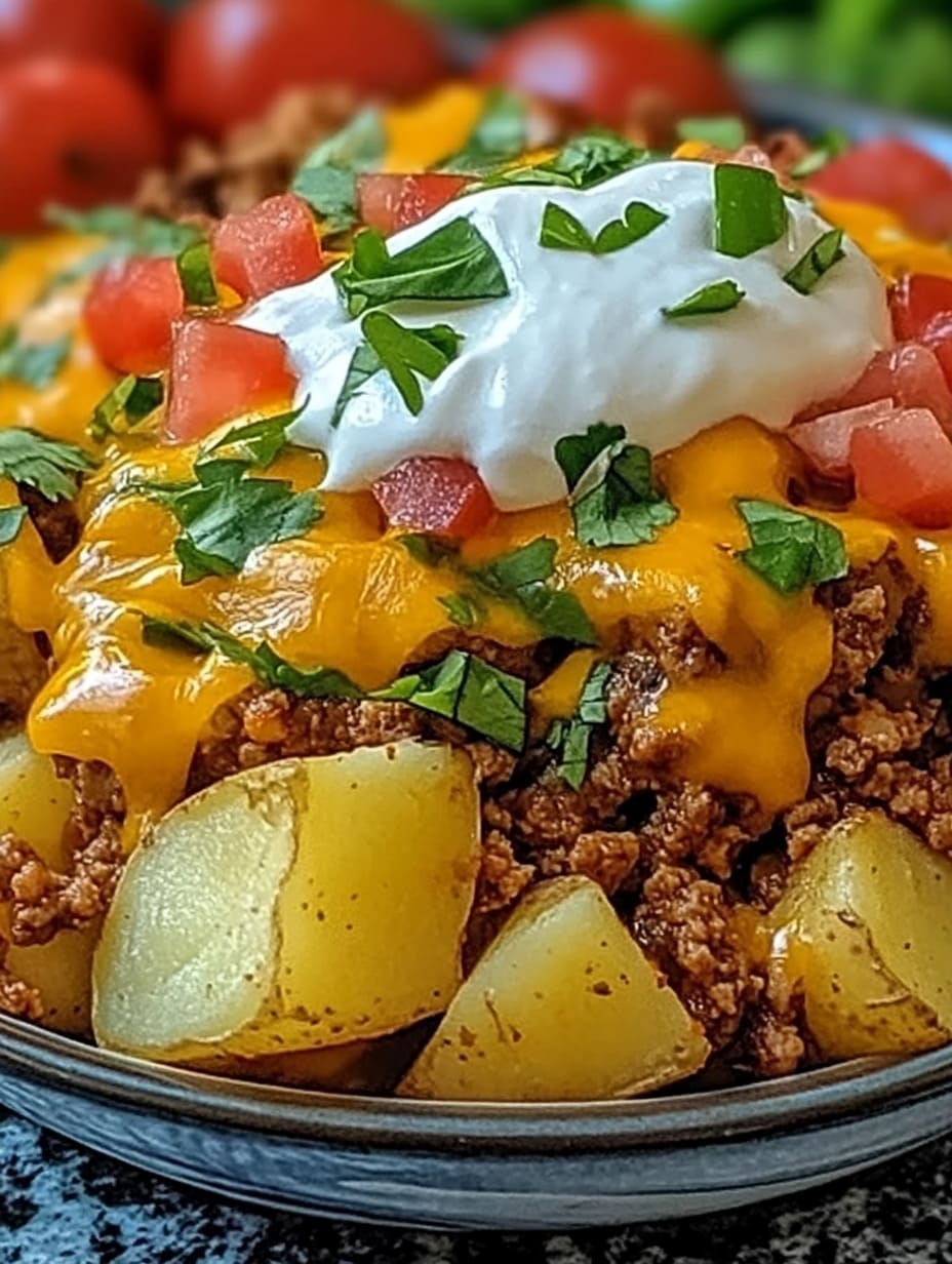 Cheesy Taco Potatoes