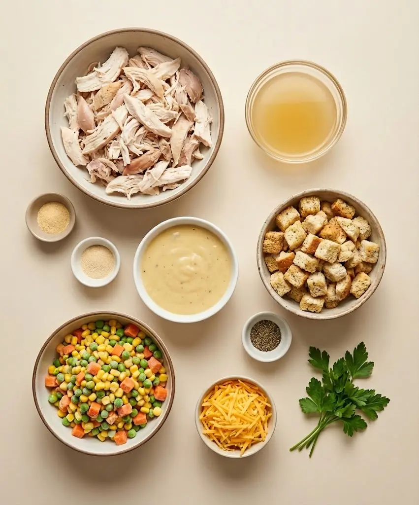 Chicken and Stuffing Casserole ingredients