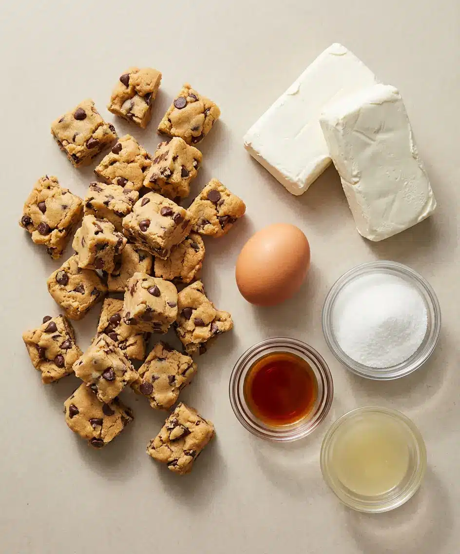 Chocolate Chip Cheesecake Bars ingredients