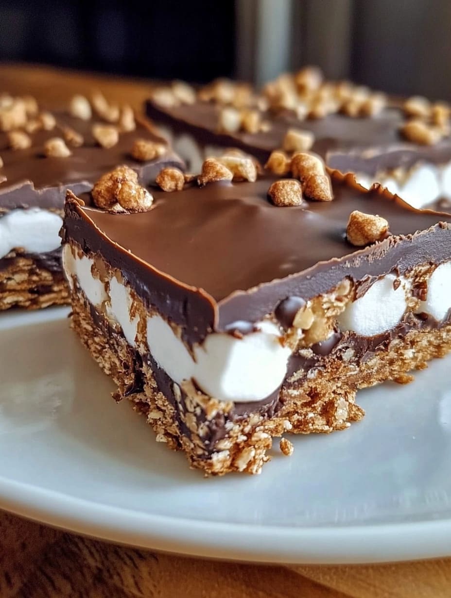 Chocolate Marshmallow Crunch Bars
