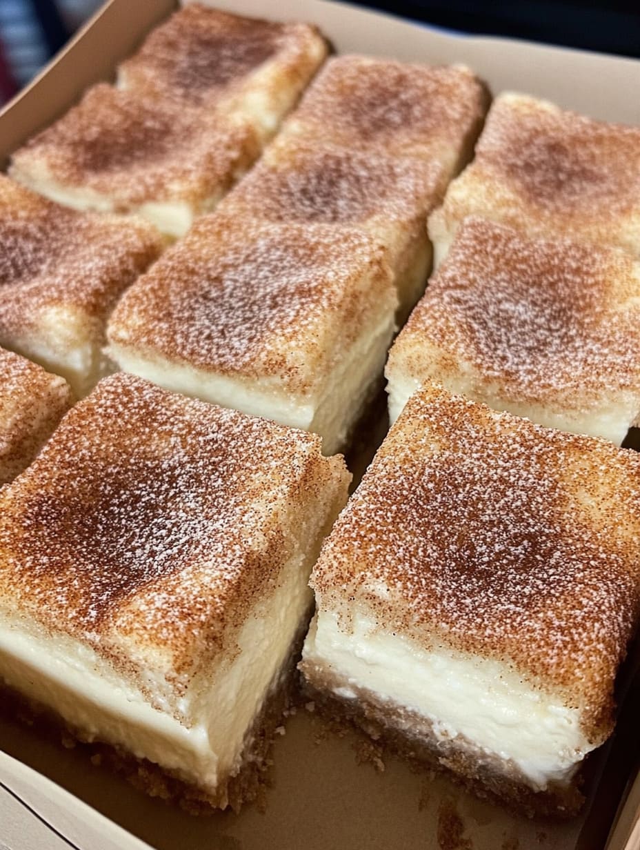 Cinnamon Churro Cheesecake Bars