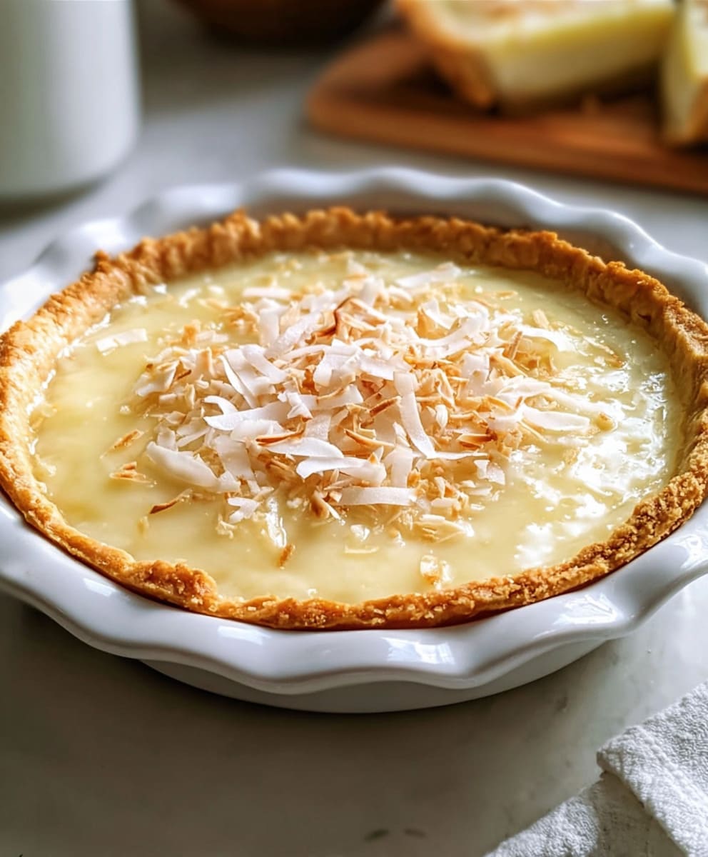 Coconut Magic Custard Pie