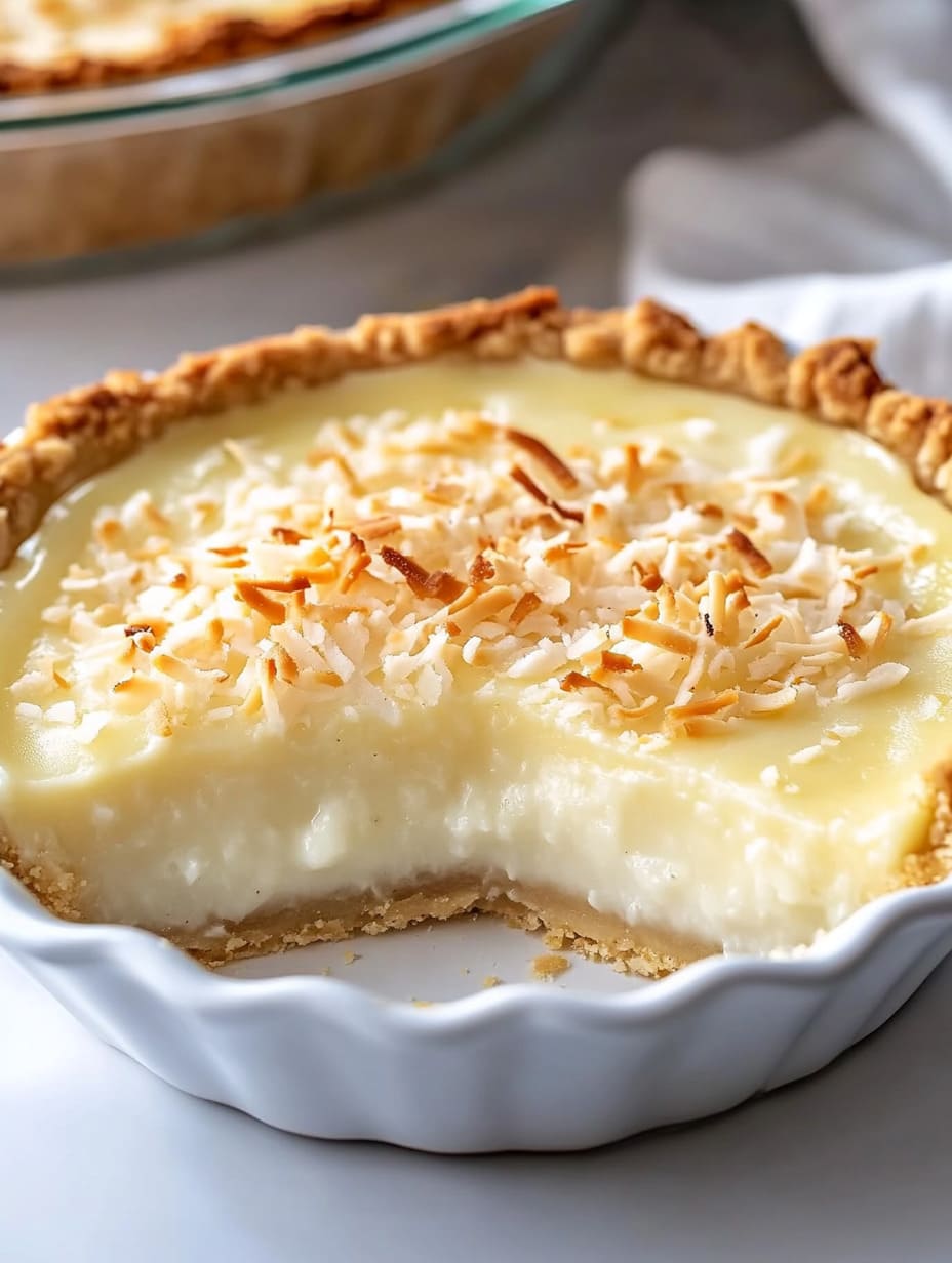 Coconut Magic Custard Pie