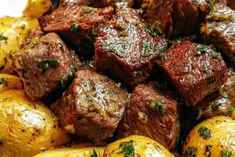 Garlic Butter Steak Bites and Potatoes Recipe