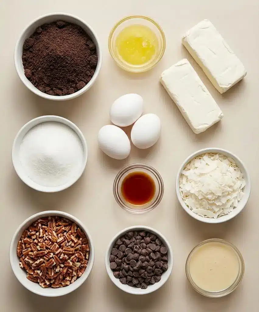 German Chocolate Cheesecake ingredients