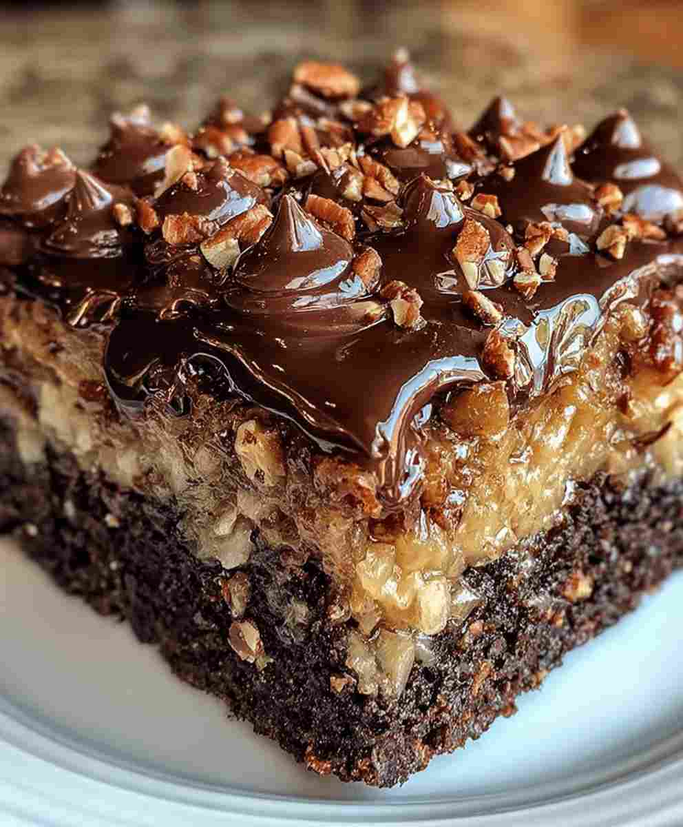 German Chocolate Poke Cake