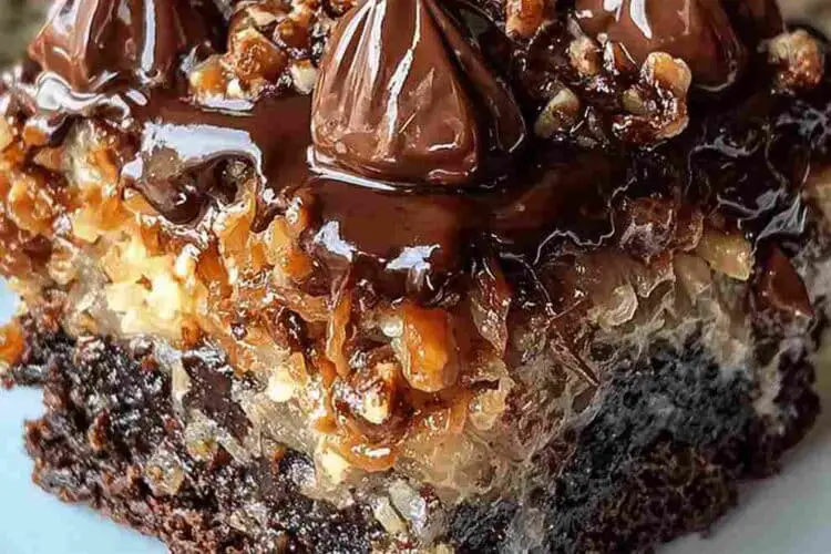 German Chocolate Poke Cake
