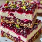 Heavenly Cherry Pistachio Cheesecake Bars