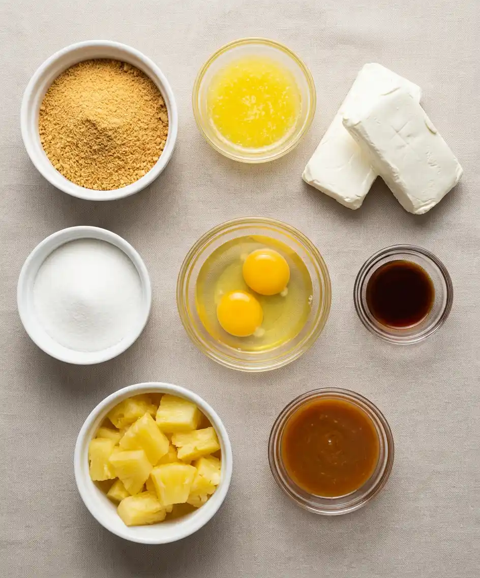Mini Pineapple Upside-Down Cheesecakes ingredients