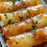Oven Fried Feta Rolls with Chili Honey