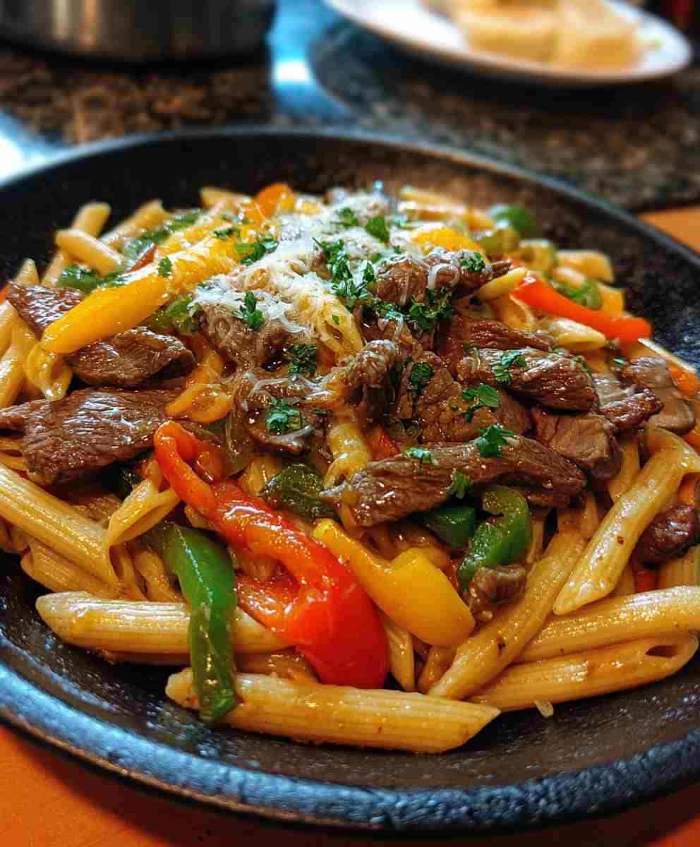 Pepper Steak Pasta Easy Weeknight Dinner Recipe