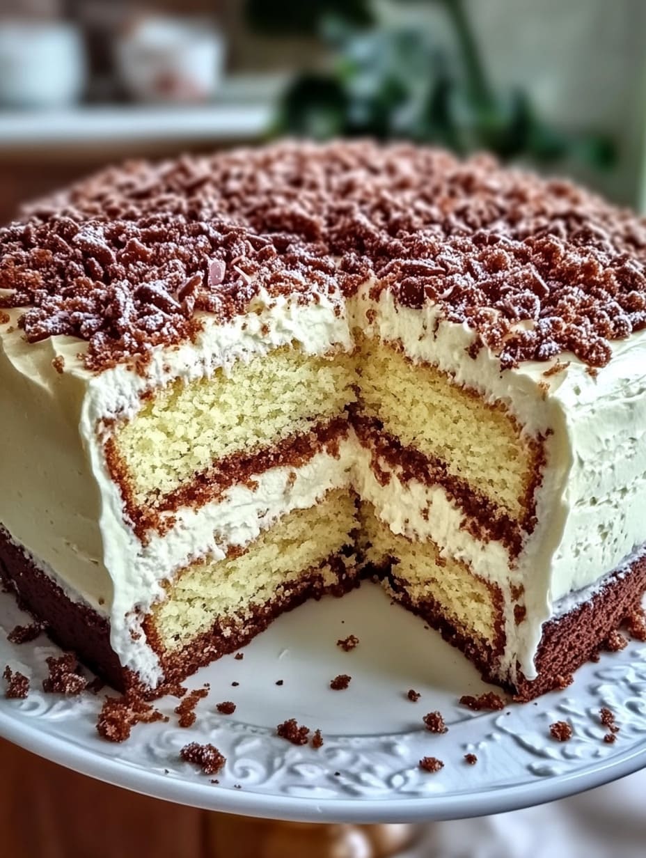 Peppermint Crisp Lemon Chiffon Cake