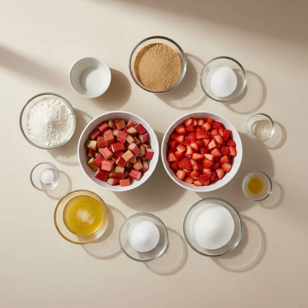 Rhubarb Shortbread Bars ingredients