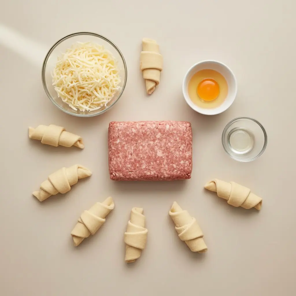 Sausage Crescent Ring with Cheese ingredients