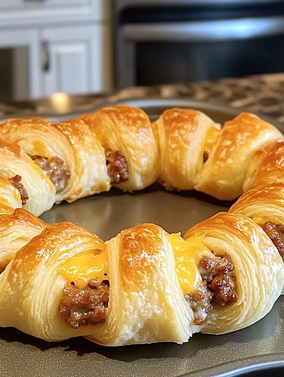 Sausage and Cheese Crescent Rings