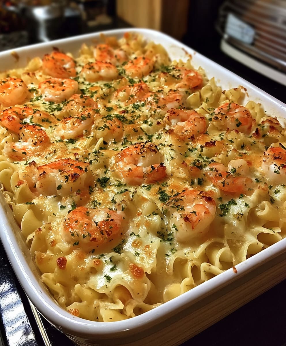 Shrimp Scampi Pasta Bake