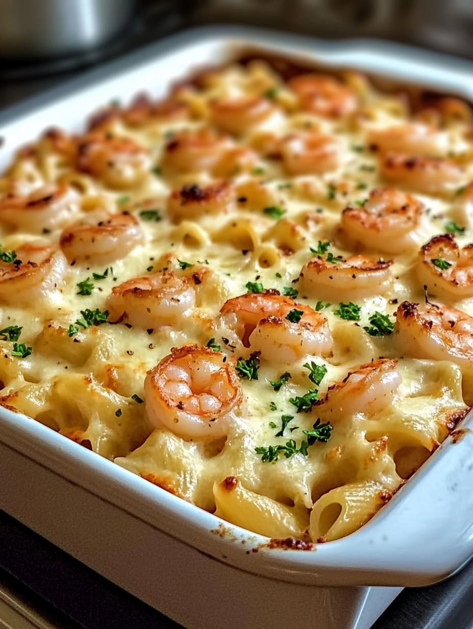 Shrimp Scampi Pasta Bake