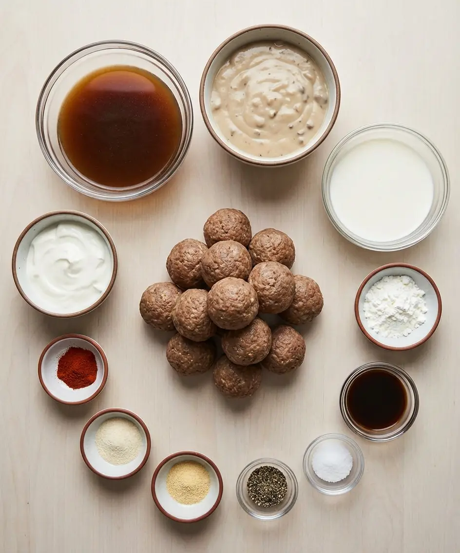 Slow Cooker Creamy Swedish Meatballs ingredients