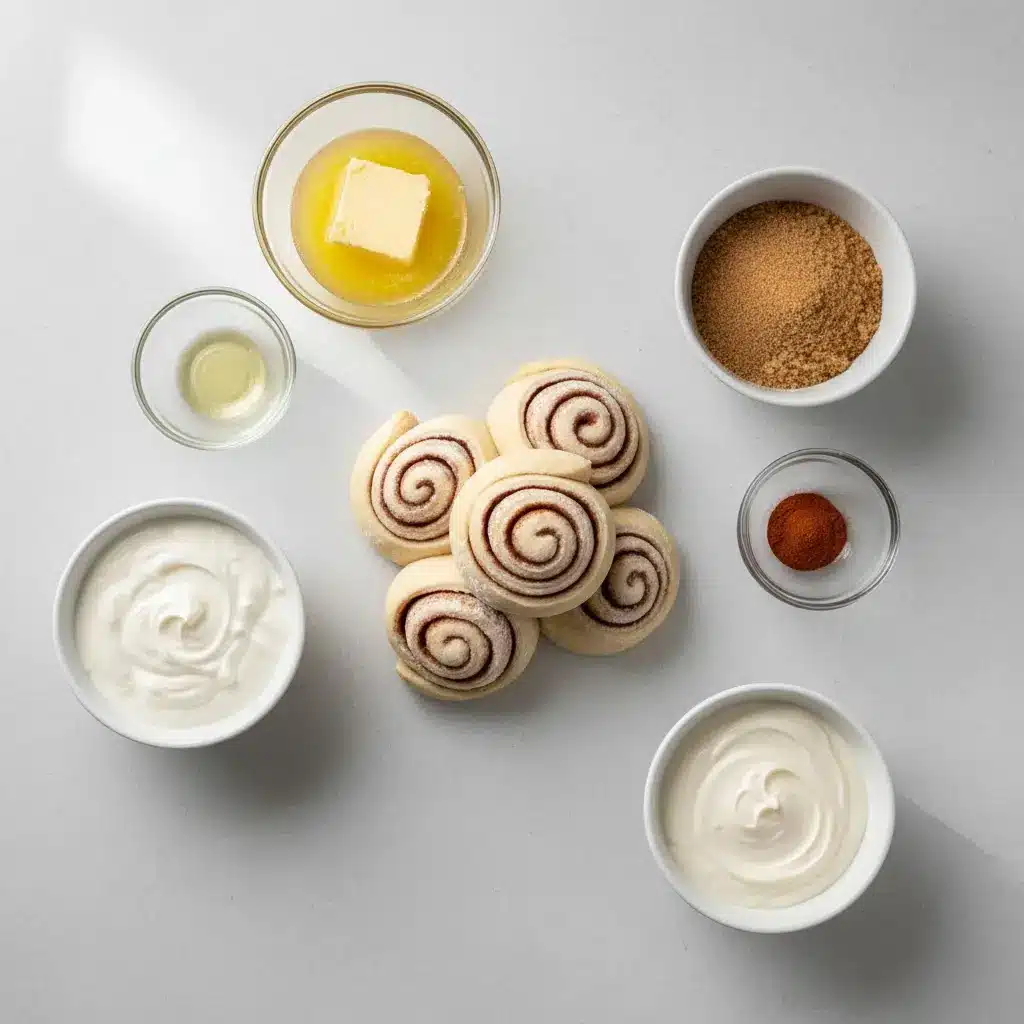 TikTok Cinnamon Rolls with Heavy Cream ingredients