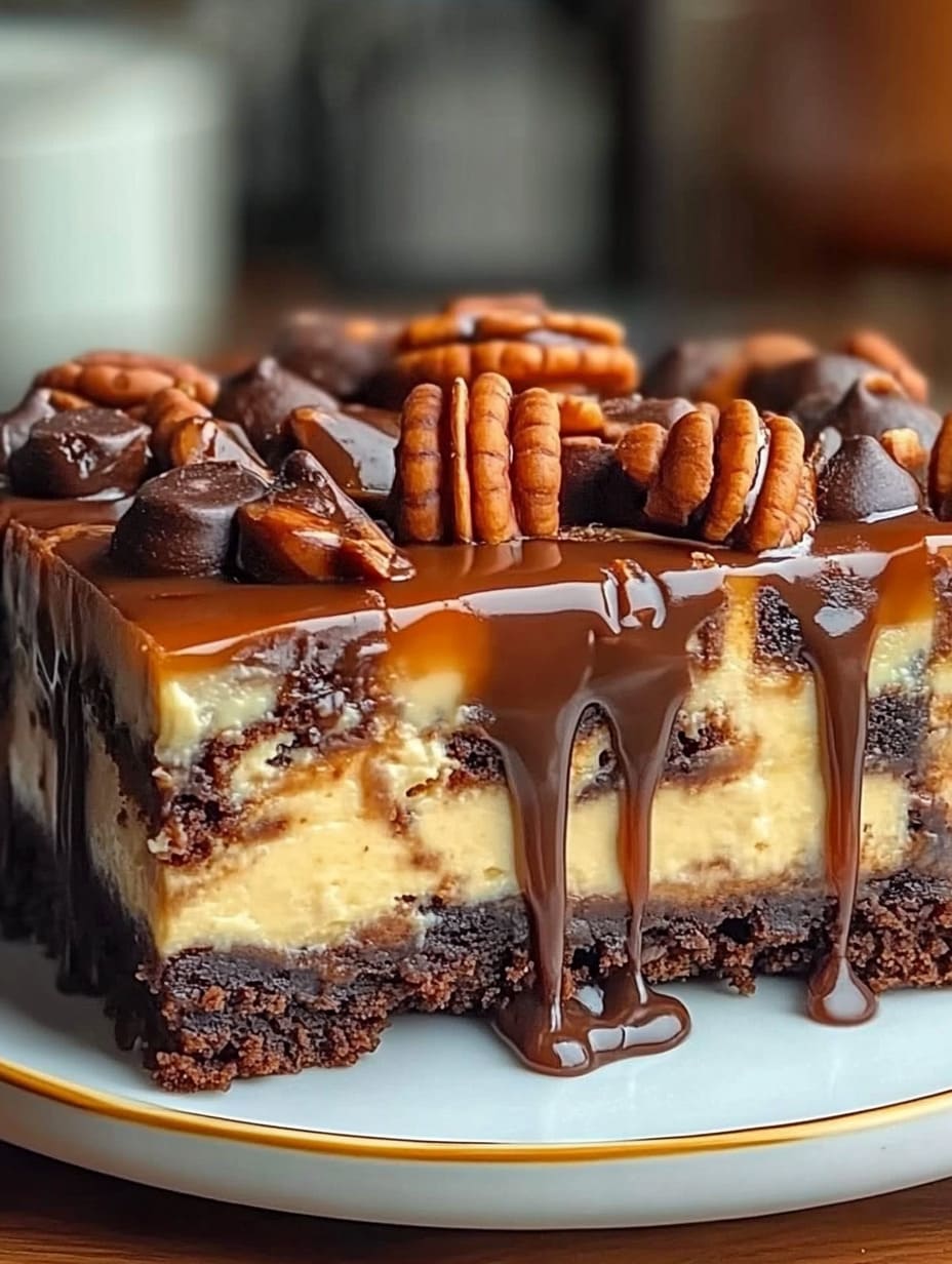 Turtle Brownie Cheesecake