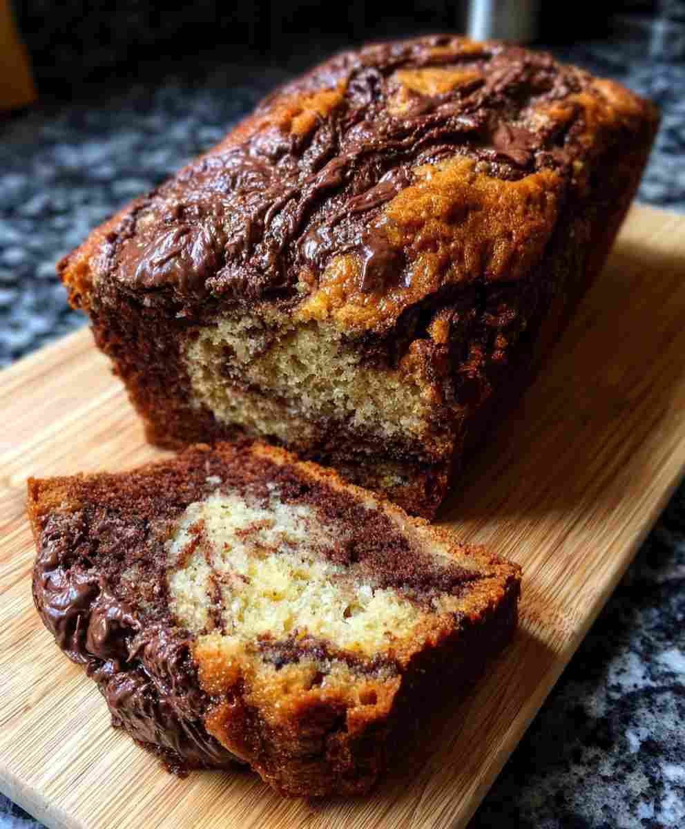 Nutella Swirled Banana Bread