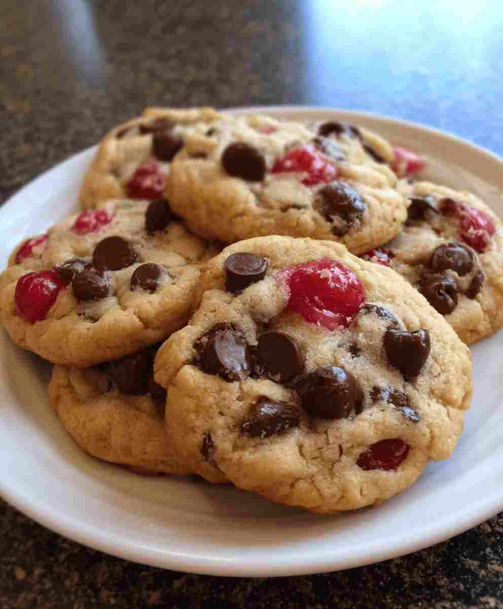 Maraschino Cherry Chocolate Chip Cookies