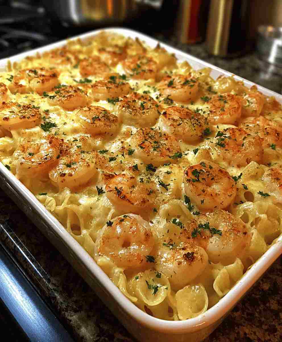 Shrimp Scampi Pasta Bake