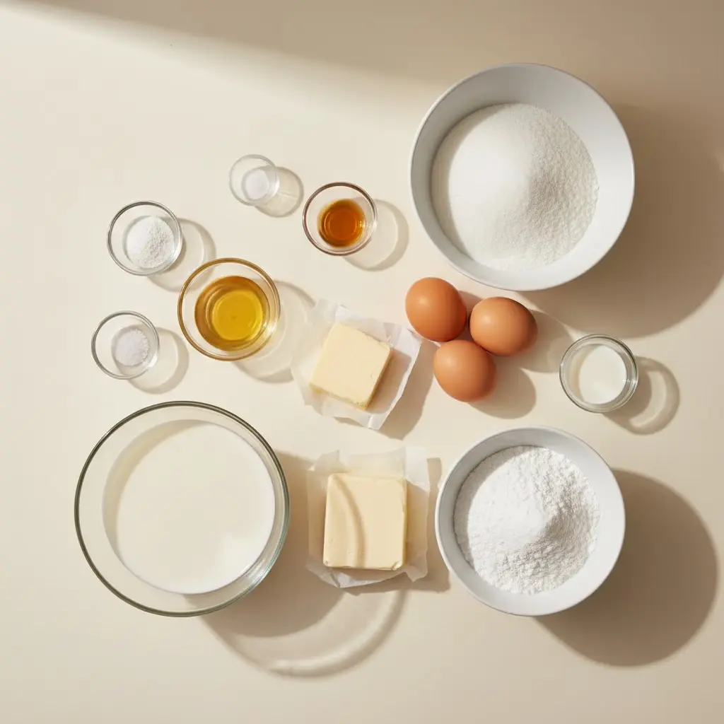 Vanilla Buttermilk Pound Cake with Cream Cheese Glaze ingredients