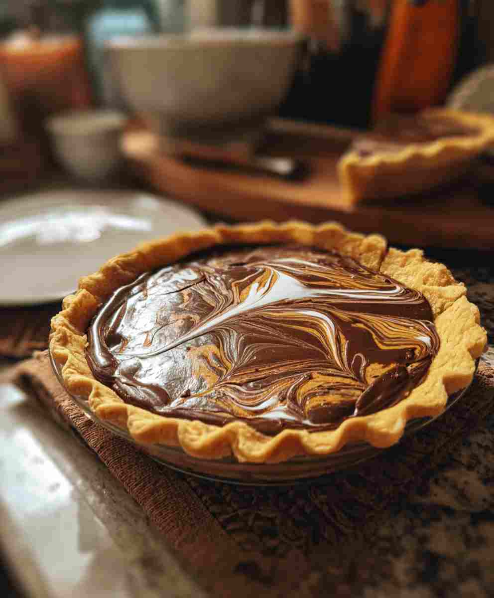 Velvet Chocolate Swirl Pumpkin Pie