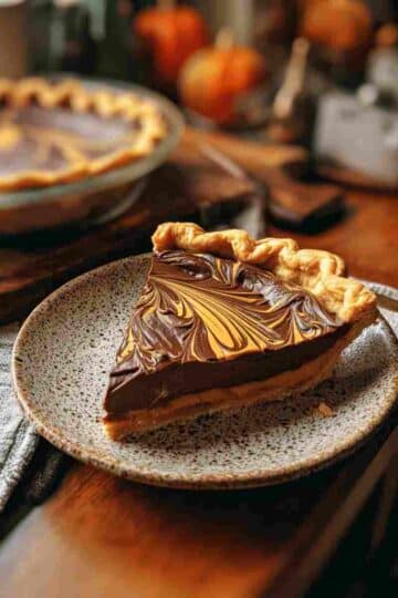 Velvet Chocolate Swirl Pumpkin Pie
