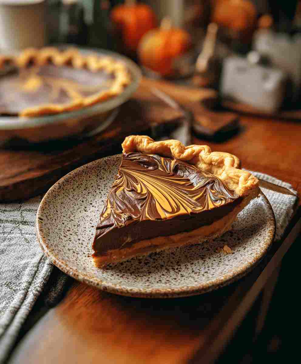 Velvet Chocolate Swirl Pumpkin Pie