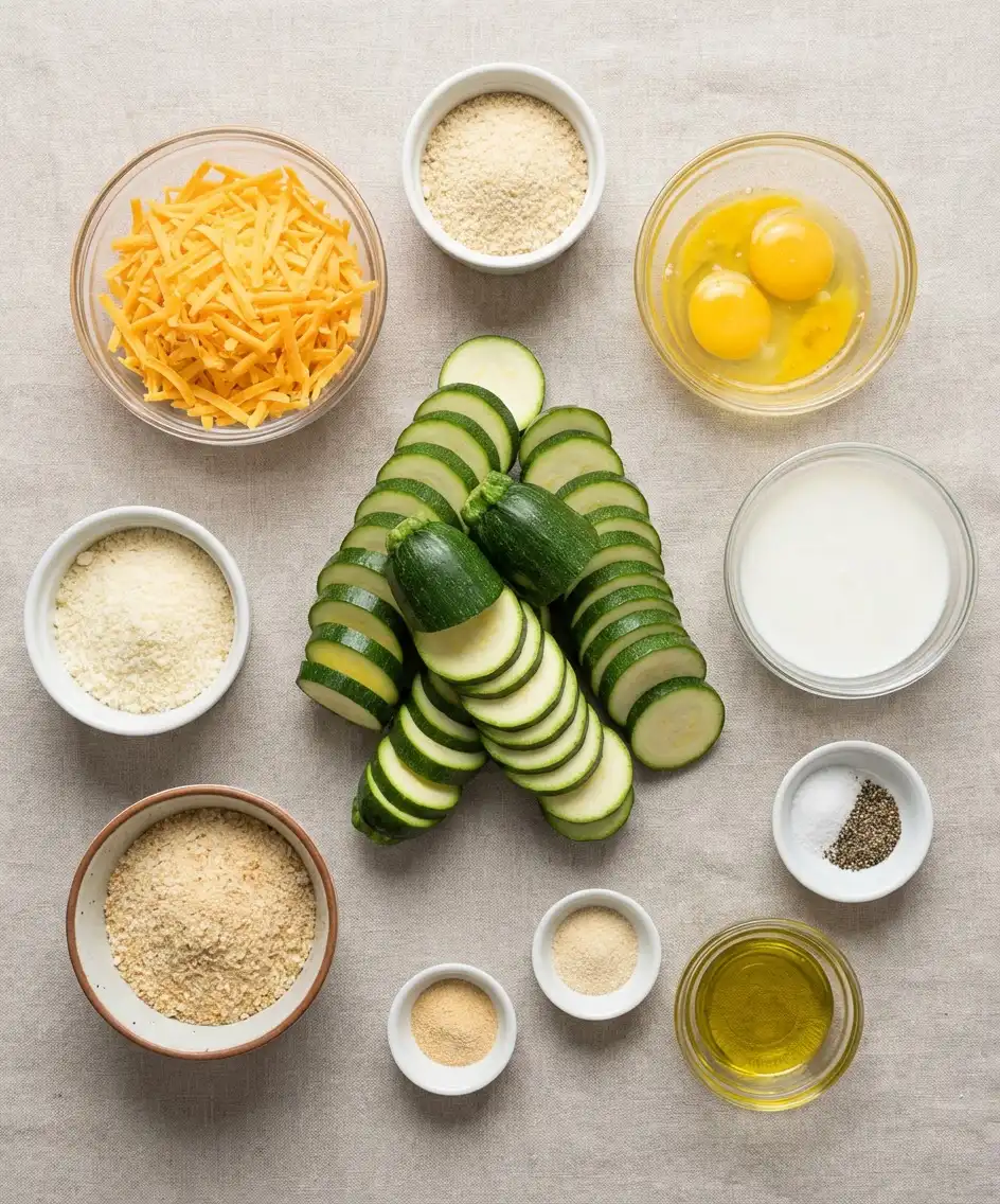 Baked Zucchini and Cheese ingredients