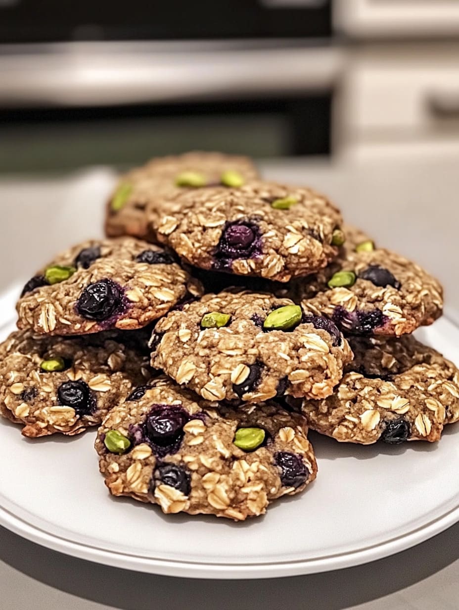 Blueberry Pistachio Oatmeal Cookies