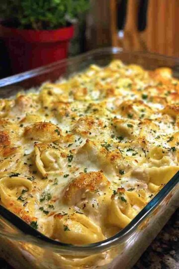Chicken Alfredo Tortellini Casserole