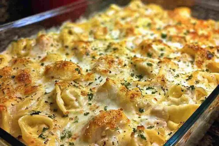 Chicken Alfredo Tortellini Casserole