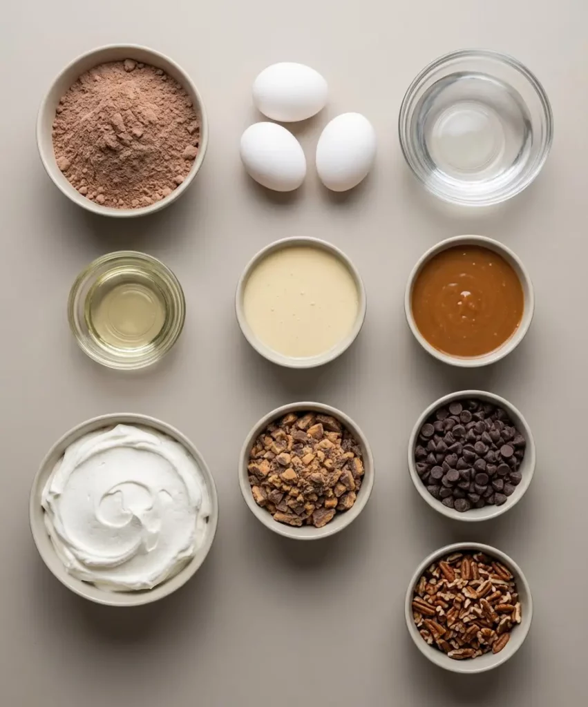 Chocolate Caramel Toffee Crunch Cake ingredients
