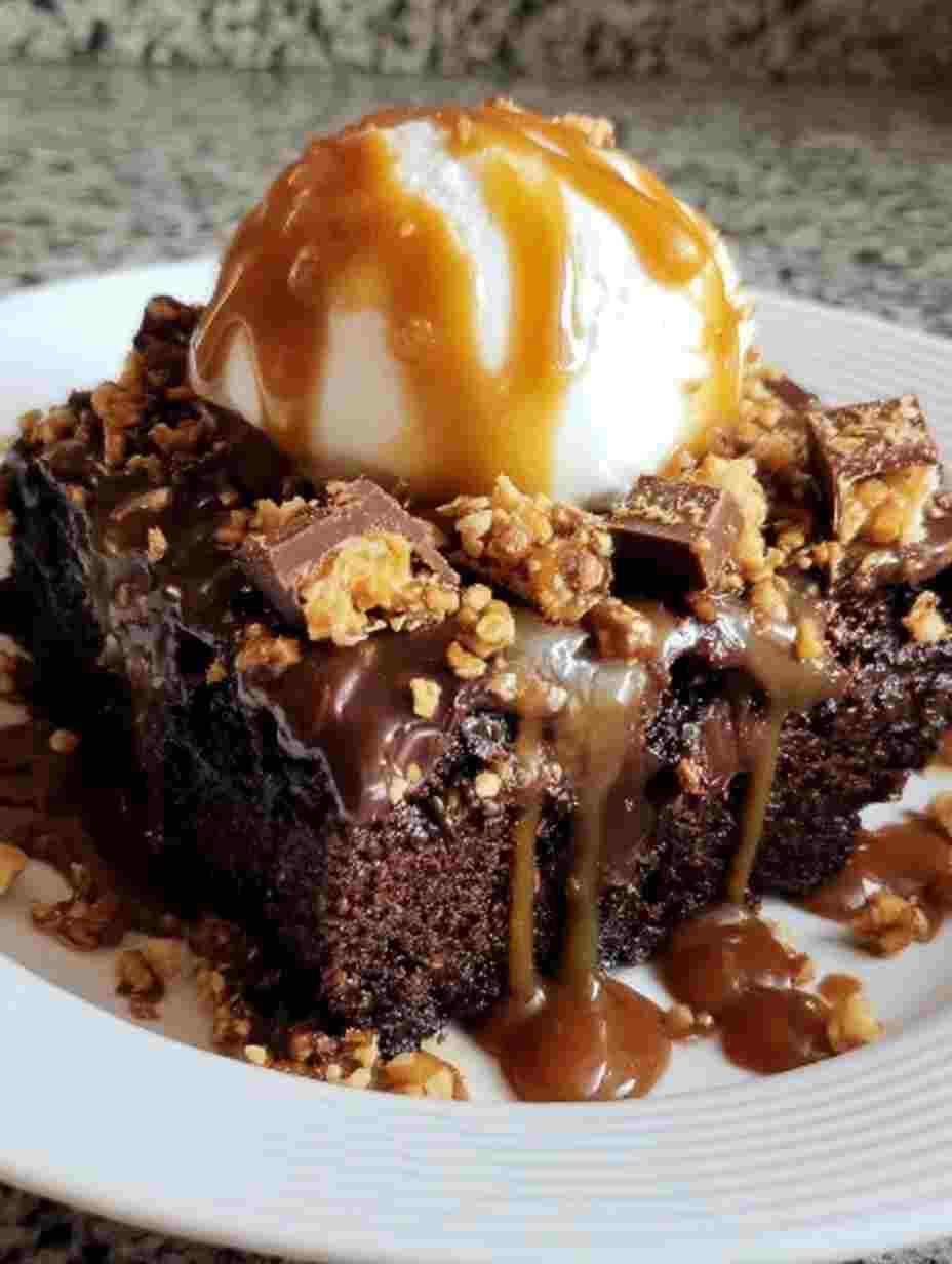 Chocolate Caramel Toffee Crunch Cake
